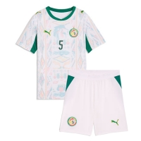 Camiseta Senegal Idrissa Gueye #5 Primera Equipación Replica Mundial 2026 para niños mangas cortas (+ Pantalones cortos)